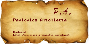 Pavlovics Antonietta névjegykártya